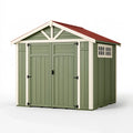 Abri de jardin 300 x 240 x 250 cm en bois vert avec toit métallique et double porte