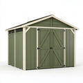 Abri de jardin 300 x 240 x 250 cm en bois vert sauge avec double porte style chalet