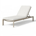 Chaise longue 200 x 70 x 85 cm en aluminium beige avec dossier réglable pour extérieur