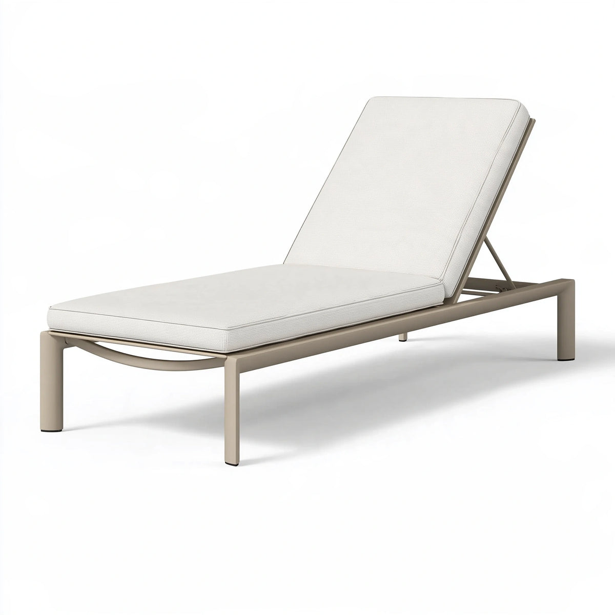 Chaise longue 200 x 70 x 85 cm en aluminium beige avec dossier réglable pour extérieur
