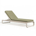 Bain de soleil 200 x 70 x 90 cm en résine tressée beige et tissu vert réglable pour extérieur