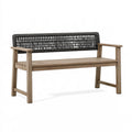Banc de jardin 120 cm en bois naturel et cordage noir style contemporain